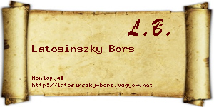 Latosinszky Bors névjegykártya